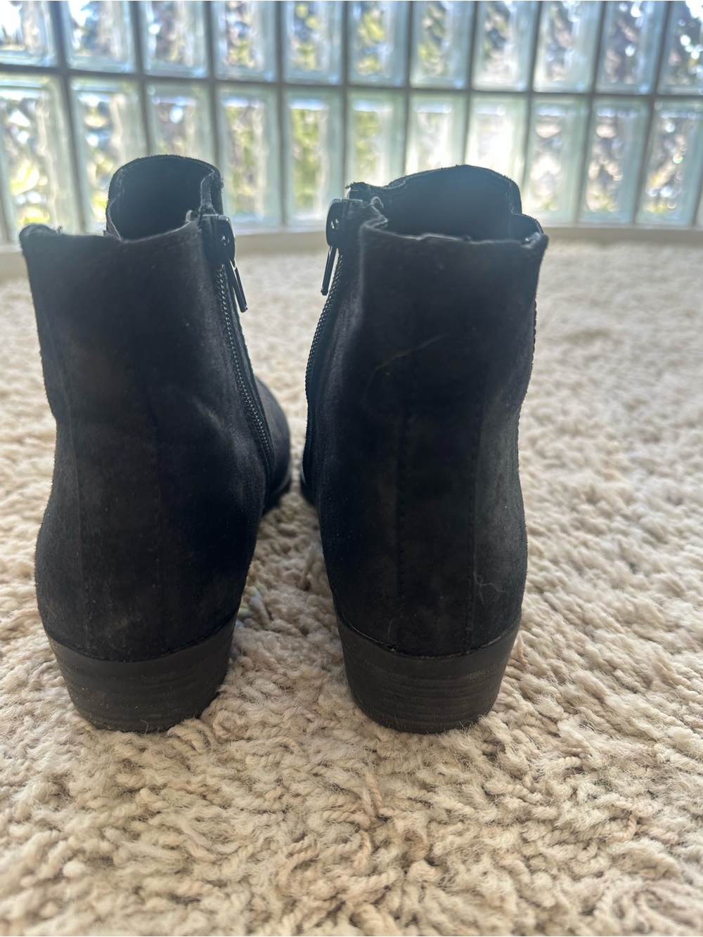 Carlos Santana Black Suede Ankle Booties with Side Zip - Picture 4 of 6